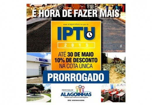 Desconto para pagamento da Cota Única do IPTU termina essa semana