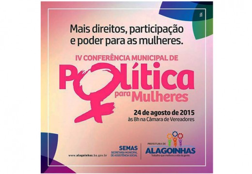 Conferência para mulheres será realizada na Câmara de Vereadores