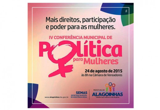 Alagoinhas será palco da 4ª conferência para mulheres