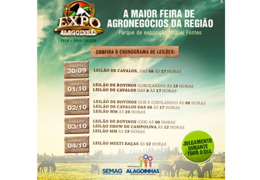 Expo Alagoinhas começa nesta quarta, 30
