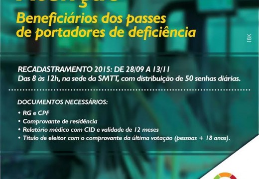 Recadastramento para pessoas com deficiência começa nesta segunda, 28