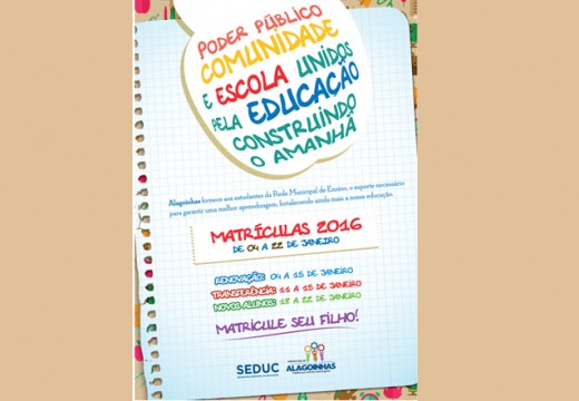 Matrículas para novos alunos podem ser realizadas
