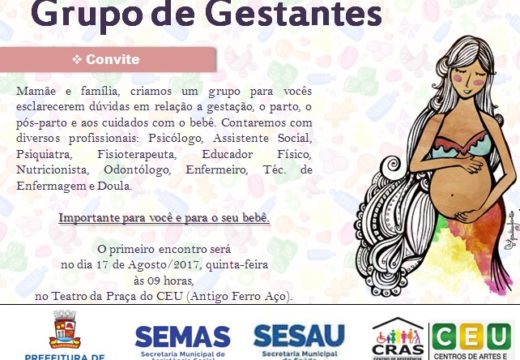 SEMAS convida gestantes e mães para encontro na Praça do CEU