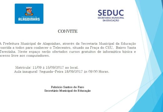 Prefeitura inscreve para cursos de informática na Praça do CEU; aula inaugural é nesta segunda-feira (18)