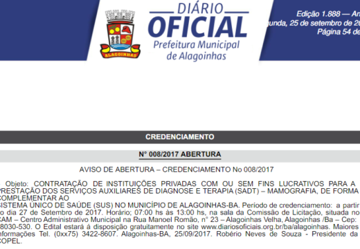 Prefeitura abre credenciamento de instituições de saúde para oferta de mamografia pelo SUS