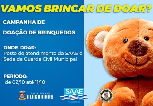 Prefeitura de Alagoinhas lança campanha de doação de brinquedos para o Dia das Crianças