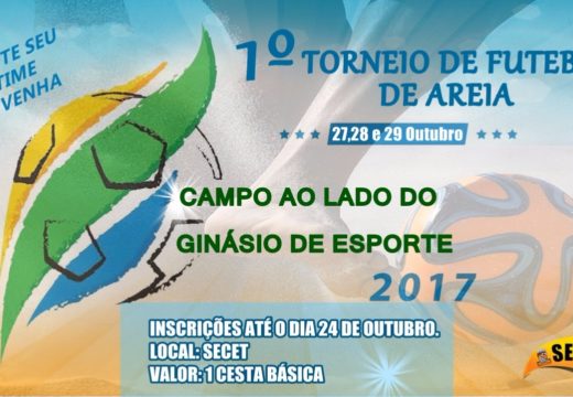 Inscrições para o I Torneio de Futebol de Areia seguem abertas até quarta-feira (25)