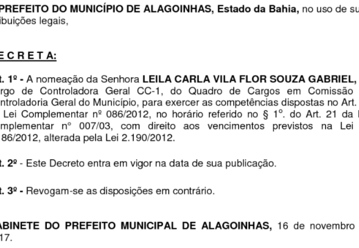 Prefeito Joaquim Neto define nomeação para a Controladoria Geral