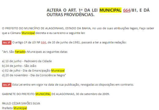 Feriado Municipal no Dia da Consciência Negra
