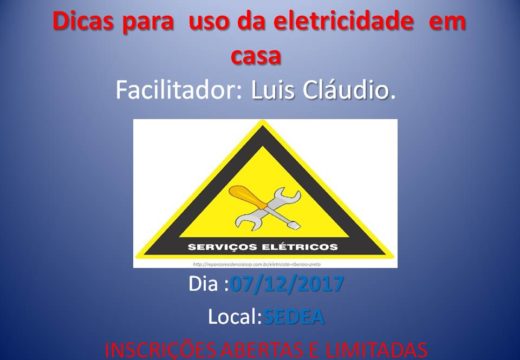 SEDEA promove curso para uso da eletricidade