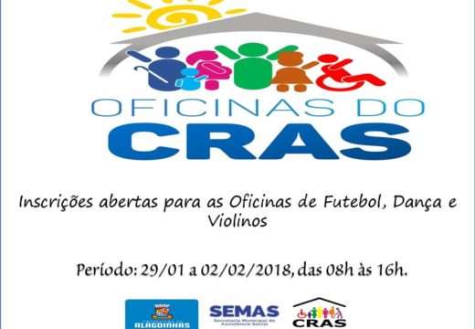 Prefeitura abre inscrições para oficinas nos CRAS de Alagoinhas