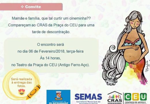 Mães e familiares são convidados para o CINE-CRAS na Praça do CEU