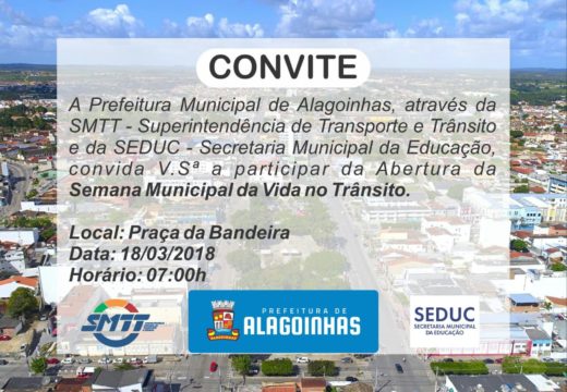 Começa neste domingo (18) a Semana Municipal da Vida no Trânsito