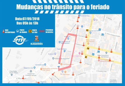 Confira as alterações de tráfego para o desfile de 7 de setembro