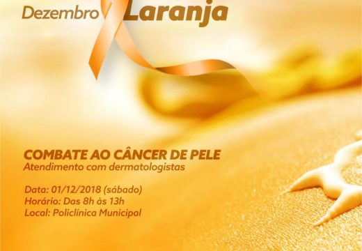 Dezembro Laranja: Prefeitura realiza ação de prevenção ao câncer de pele neste sábado (1)