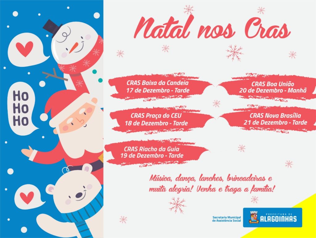 Festas de Natal nos CRAS começam nesta segunda-feira (17) | Prefeitura de  Alagoinhas