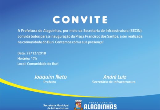 Praça na Comunidade do Buri será inaugurada neste sábado (22)