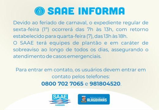 CARNAVAL: Durante feriado, usuários poderão registar demandas emergenciais pelo 0800