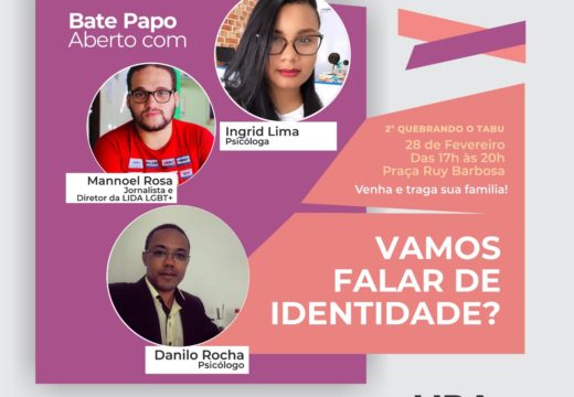 Construção da cidadania LGBT: 2º edição do “Quebrando o Tabu” acontece nesta quinta-feira(28)