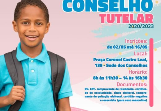 Inscrições para eleição do Conselho Tutelar seguem até 16 de maio