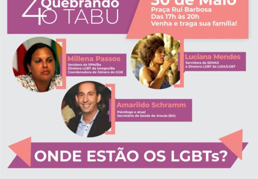 4ª edição do “Quebrando o Tabu” acontece nesta quinta-feira (30)