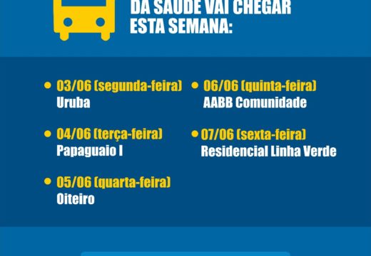 Unidade Móvel de Saúde leva atendimento às localidades de difícil acesso; confira o cronograma para esta semana