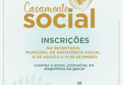 Inscrições para o Casamento Social serão abertas no dia 15 de agosto