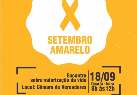 Setembro Amarelo: Encontro sobre Prevenção ao Suicídio com abordagem para os agentes comunitários de saúde será realizado nesta quarta-feira (18)
