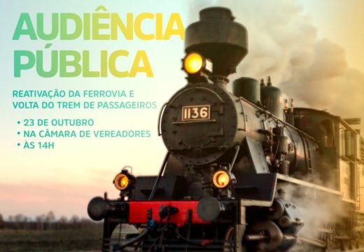 Audiência Pública pela reativação da ferrovia e pela volta do Trem de Passageiros será realizada nesta quarta-feira (23) em Alagoinhas