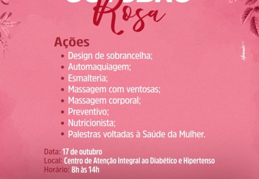 OUTUBRO ROSA: Prefeitura realiza ação voltada ao Cuidado Integral à Saúde da Mulher no CAIDH, nesta quinta-feira (17)