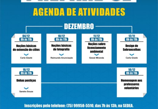 Estão abertas as inscrições para as oficinas profissionalizantes do Prepare-se; confira a agenda