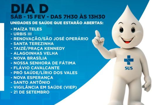 “Dia D”: Equipes de saúde intensificam vacinação contra o Sarampo neste sábado (15)