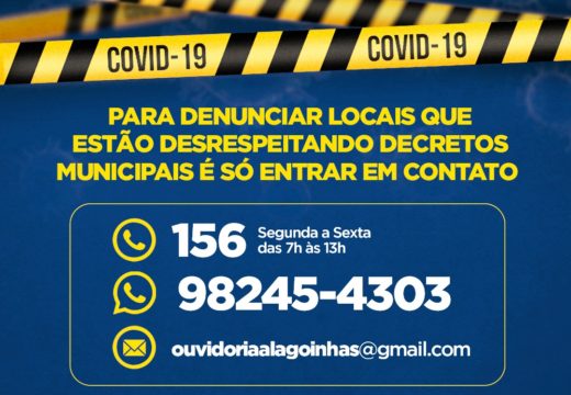 Enfrentamento ao COVID-19: Ouvidoria Municipal disponibiliza WhatsApp para registro de manifestações