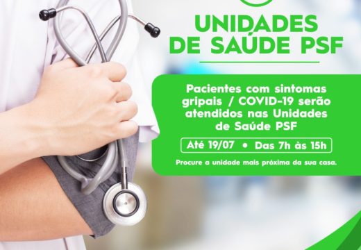 Enfrentamento ao coronavírus: Em Alagoinhas, todas as Unidades de Saúde da Família realizam, esta semana, atendimento a pacientes com quadro de síndrome gripal, sintomas da COVID-19 ou de arboviroses; confira