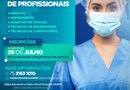 Prefeitura abre edital de credenciamento de profissionais para enfrentamento da COVID-19
