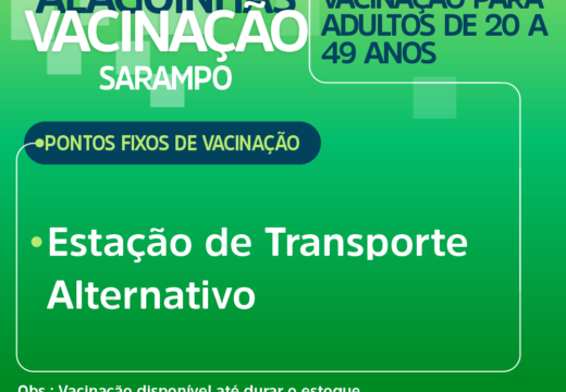 Vacinação contra o sarampo é realizada via sistema Drive Thru na Estação de Transporte Alternativo