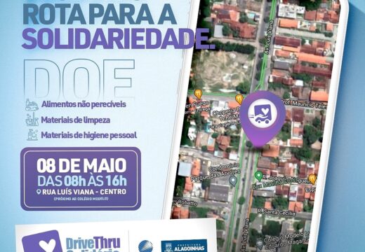 Drive-Thru Solidário arrecada alimentos e produtos de higiene neste sábado (08)