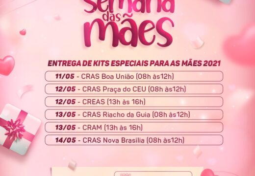 Mães atendidas pelos CRAS, CREAS e CRAM receberão kits especiais da prefeitura; confira a programação