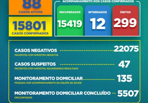 Boletim Covid-19: confira a atualização desta segunda (2)
