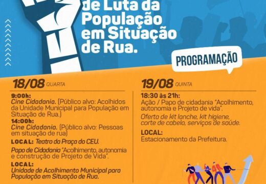 Prefeitura de Alagoinhas realiza programação especial em alusão ao Dia Nacional de Luta da População em Situação de Rua