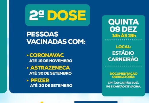 Mutirão de vacinação promove segunda dose nesta quinta