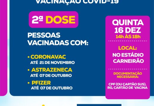 Mutirão de vacinação promove segunda dose nesta quinta