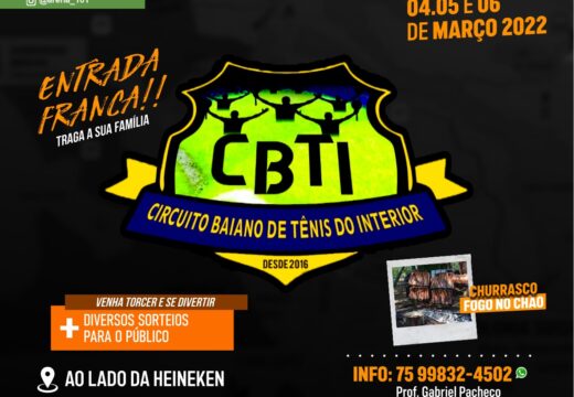 7ª Etapa do Campeonato Baiano de Tênis do Interior será realizada em Alagoinhas