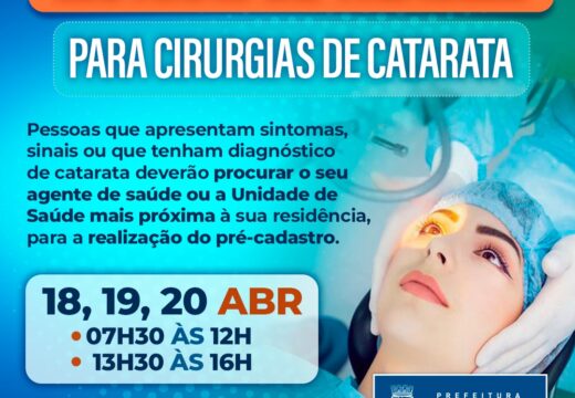 Prefeitura realiza mutirão de triagem para cirurgias de Catarata