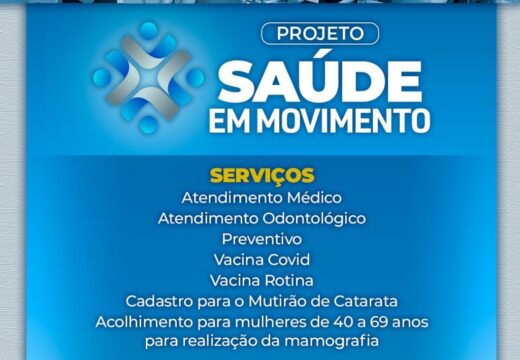 Projeto Saúde em Movimento chegará ao bairro Nova Brasília nesta quarta, 20