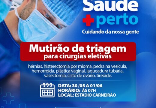 Mutirão de triagem para cirurgias eletivas começa nesta segunda, 30