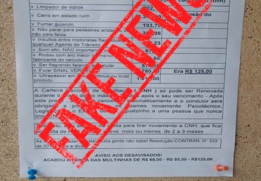 Fake News| SMTT esclarece notícia falsa sobre mudanças nos valores das multas de trânsito