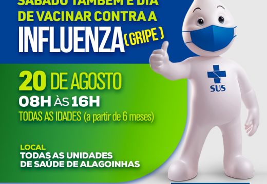 Mutirão de vacinação contra Gripe Influenza acontece neste sábado, 20