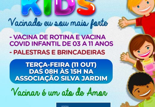 Campanha “Vacina Kids” acontece nesta terça-feira (11)