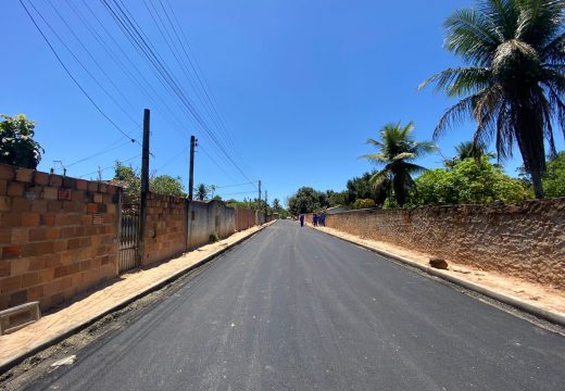 Pavimentação asfáltica é concluída no trecho que liga a comunidade de Jorge Amado à BR-101